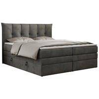 BOXSPRINGBETT PREMIUM 10 KING 140/200 Dunkelgrau Velvet - H3 - Dunkelgrau, Holz/Textil (140/200cm) - MKS