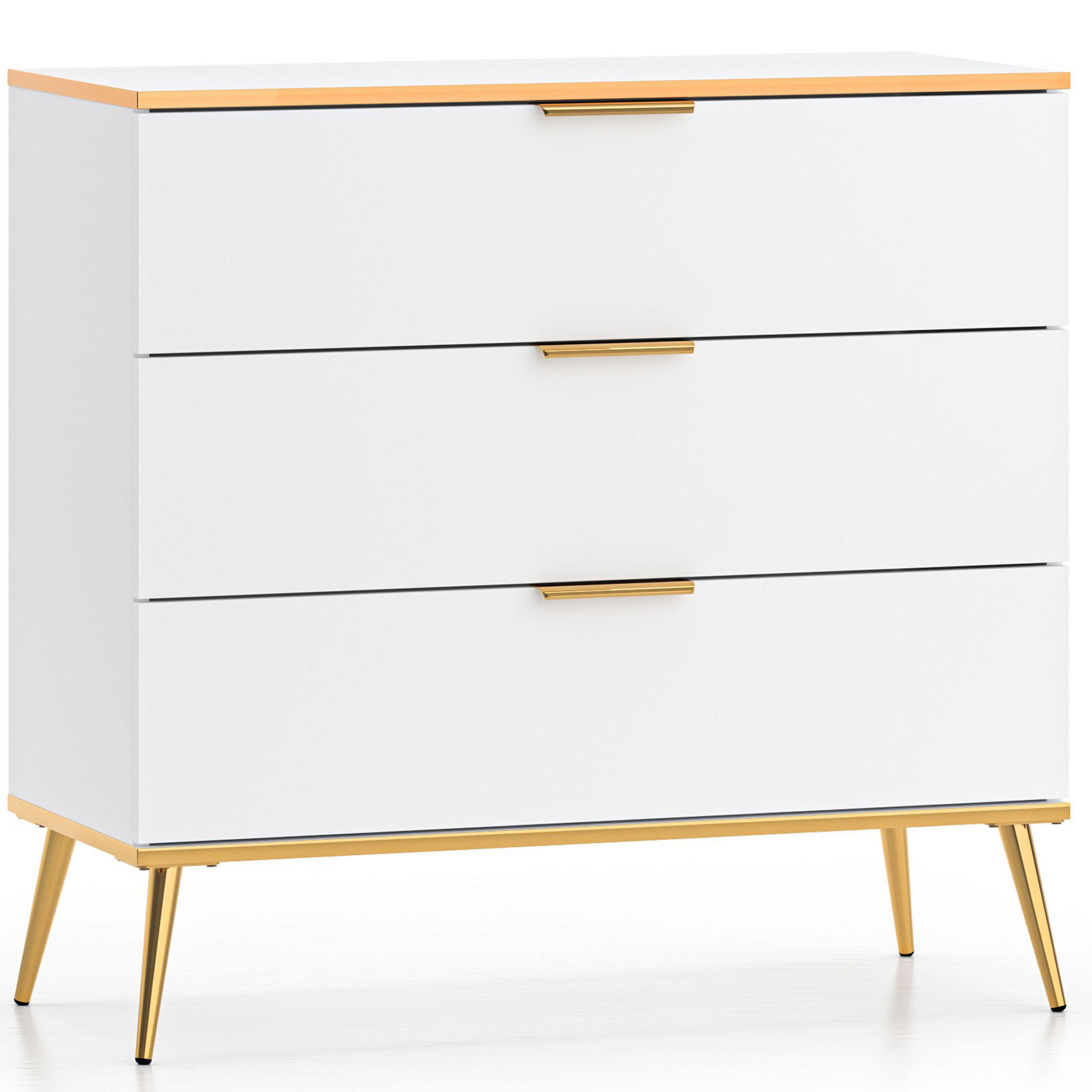 Konsimo® Schubladenschrank Weiß 92x88x40 cm