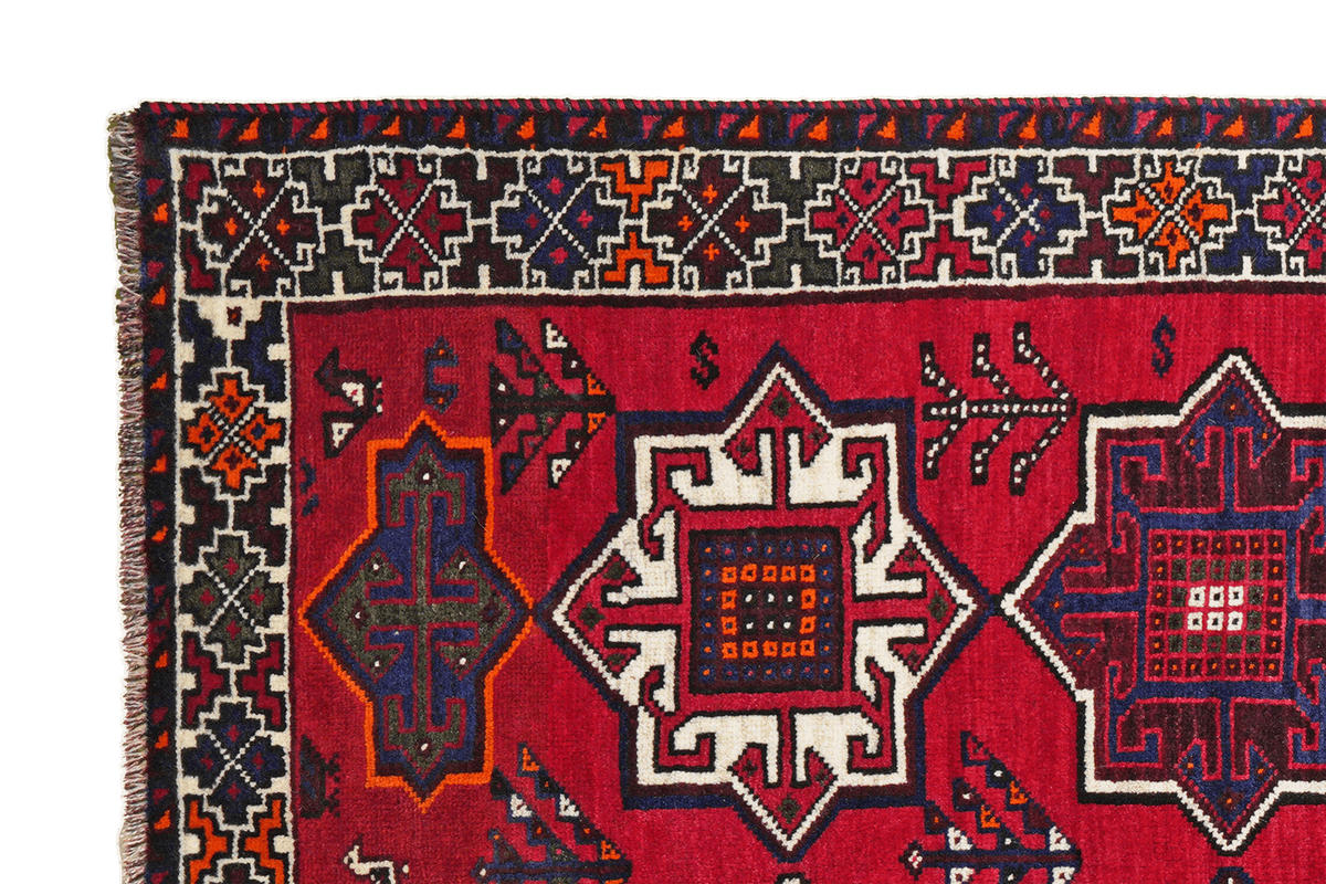 TEPPICH Gashgai Rot 242/157 cm Schurwolle - Rot, Textil (157/242cm) - Looma