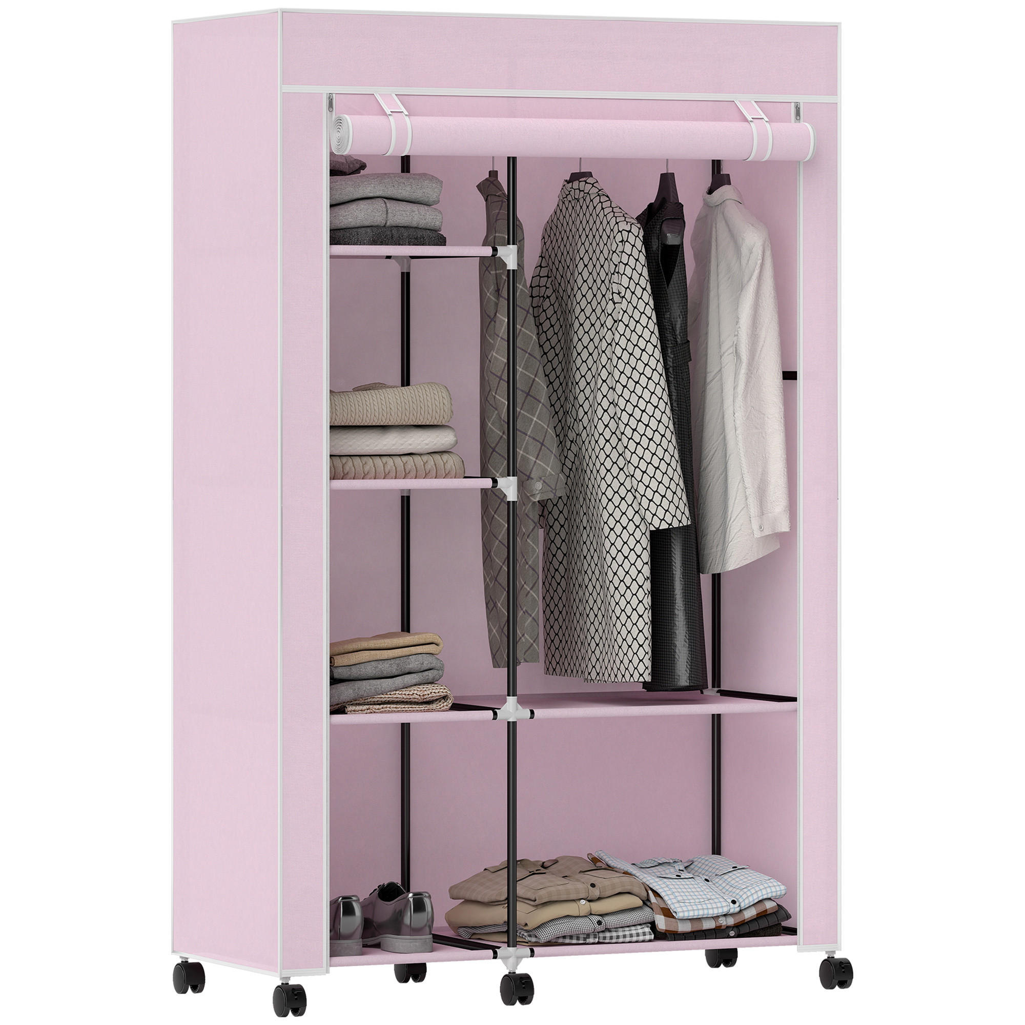 STOFFSCHRANK Rosegold 1 Stück - Roségold, Holzwerkstoff (103/162.5/43cm) - GiPP