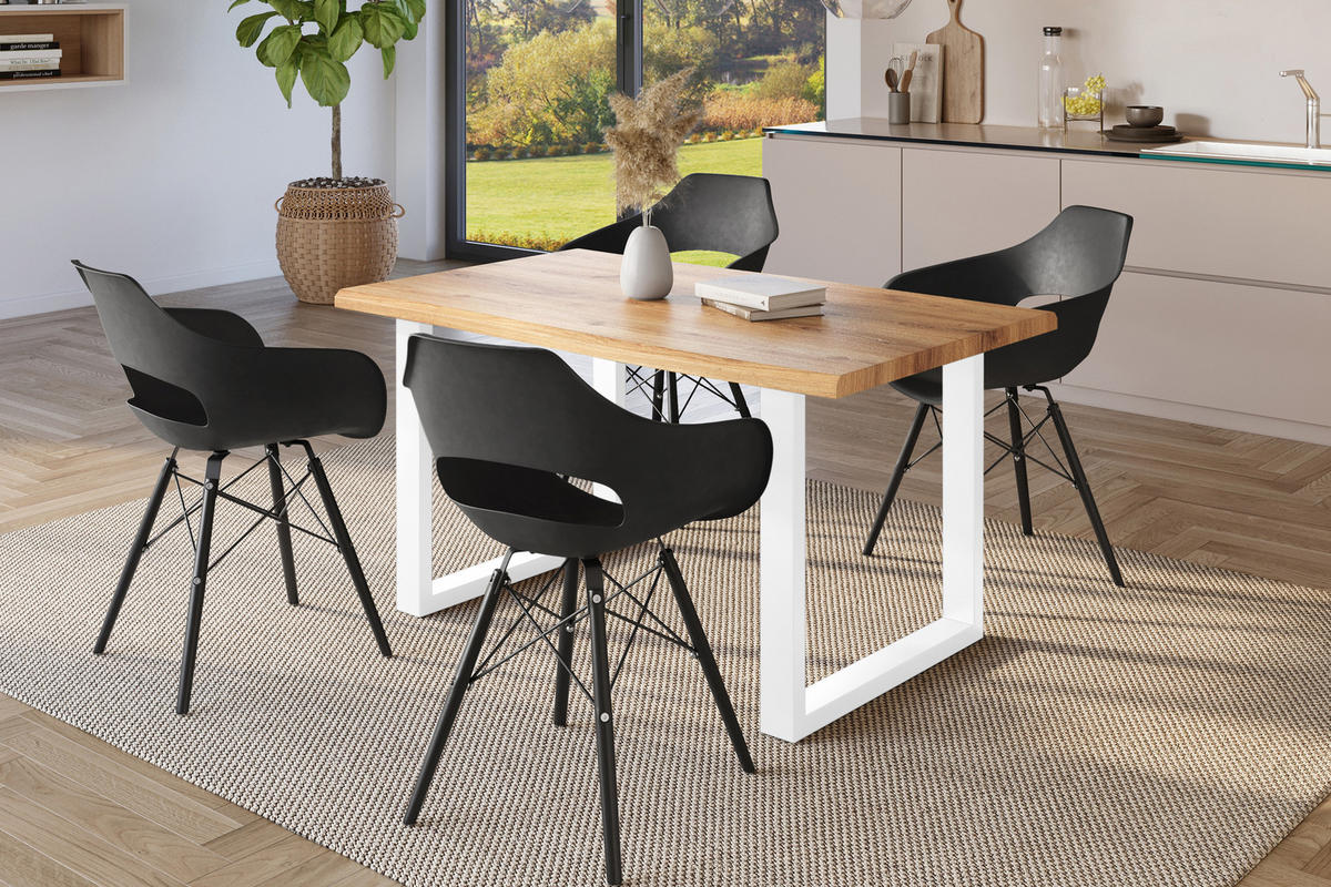 ESSTISCH JULIUS U - Wildeiche/Eichefarben, Holz (80/120/77cm) - SAM