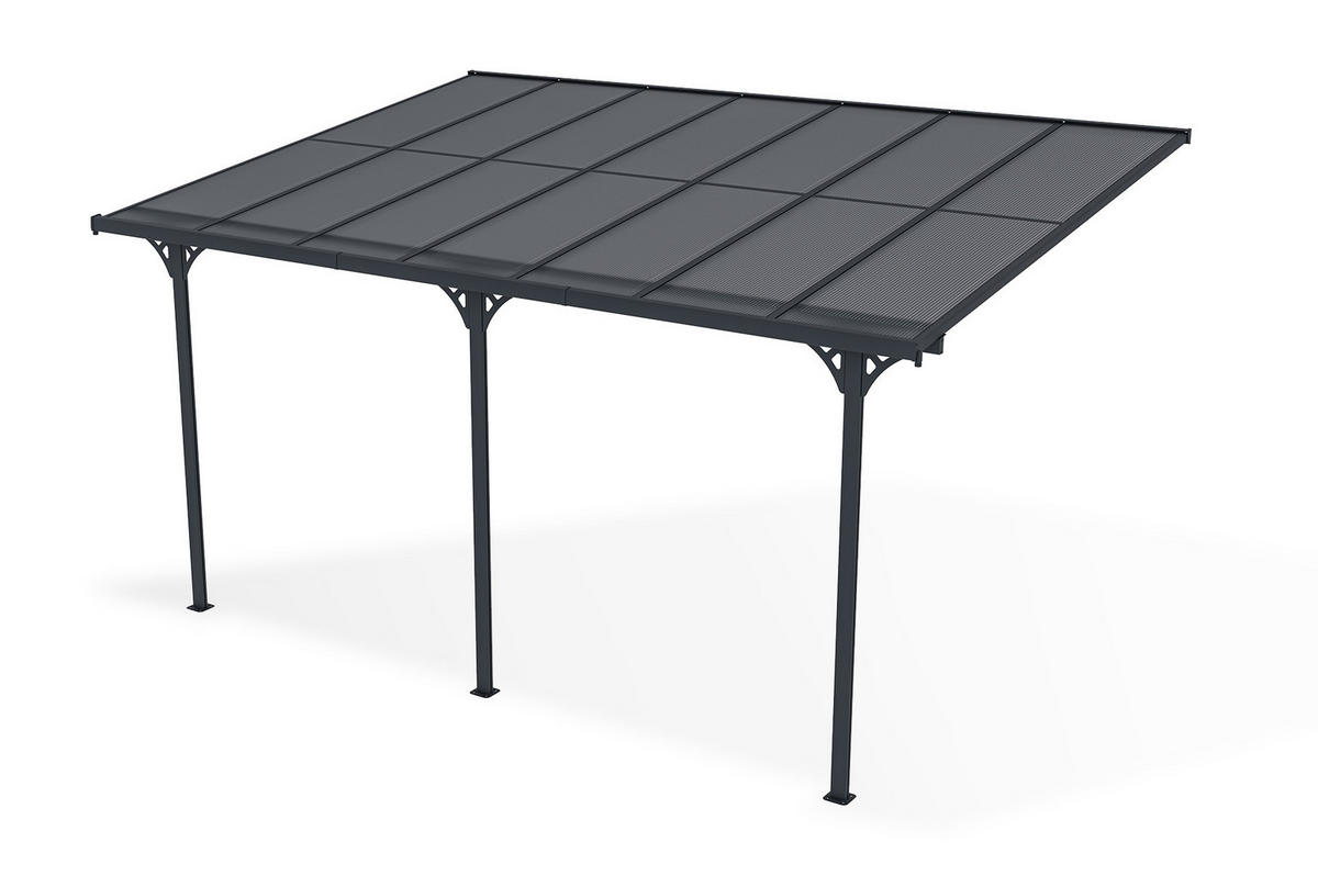 PERGOLA / CARPORT Kleo Grau 4,5m x 3m - Grau, Metall (435/270/300cm) - Cazeboo