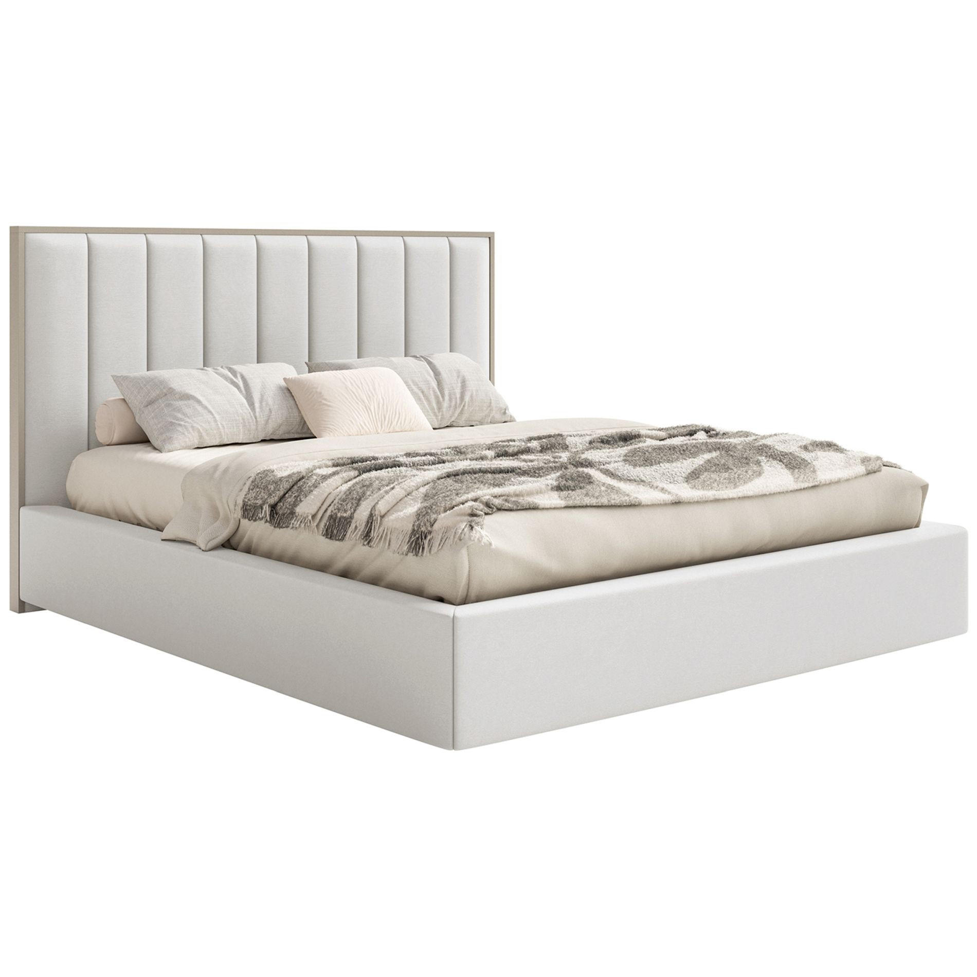 POLSTERBETT Togents Weiß mit Veloursbezug und LED, 160x200 cm - Weiß, Textil (160/200cm) - Selsey