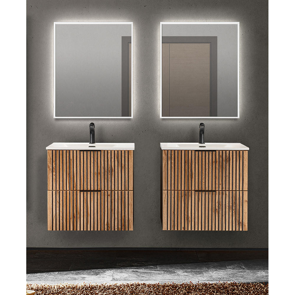 BADMÖBEL-SET 4-TLG. Xanten-56 - Braun, Holzwerkstoff (140/200/46cm) - Lomado