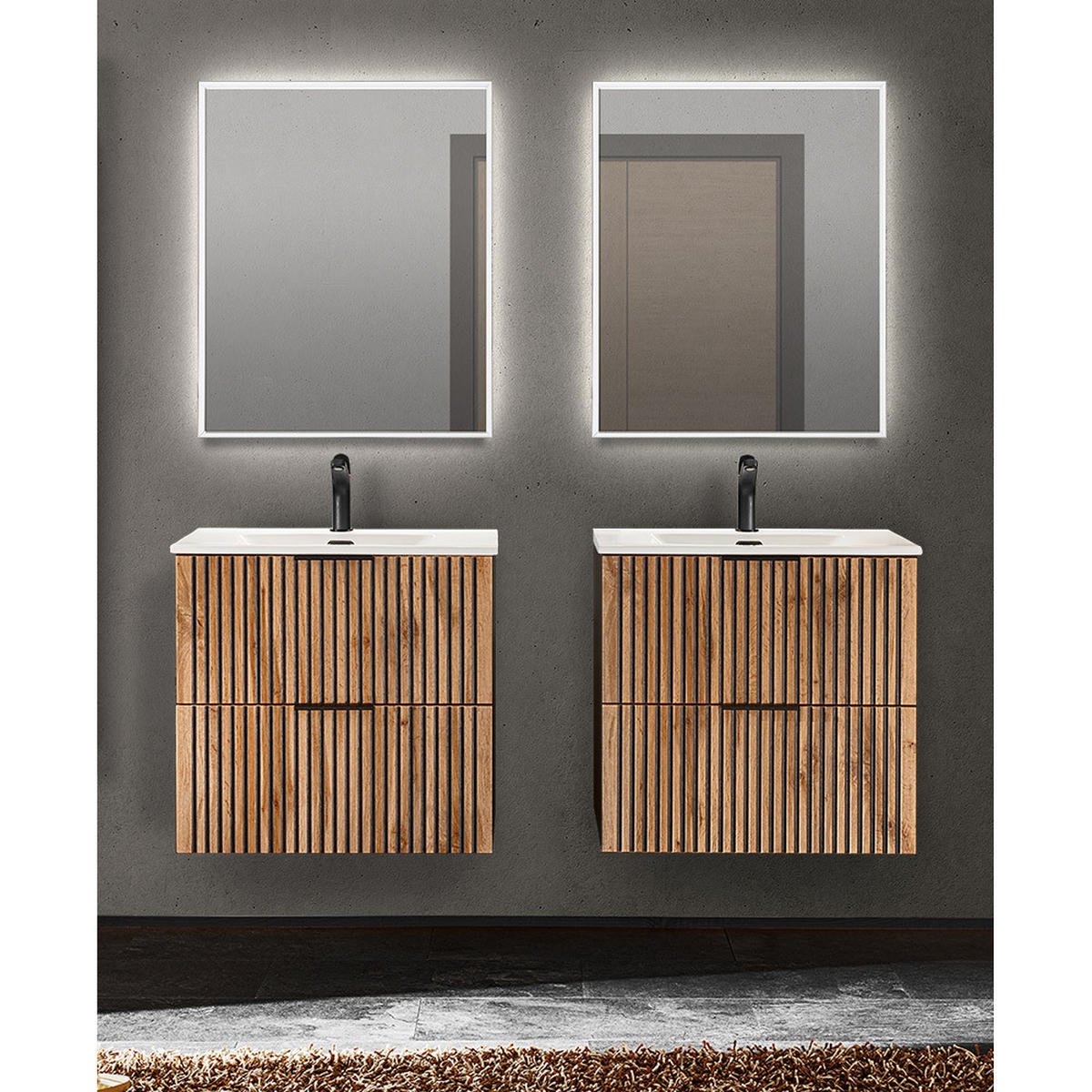 BADMÖBEL-SET 4-TLG. Xanten-56 - Braun, Holzwerkstoff (140/200/46cm) - Lomado