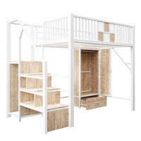 HOCHBETT 140/200 cm DE-32552 mit Kleiderschrank Weiß - Weiß, Metall (140/200cm) - ComfortXL