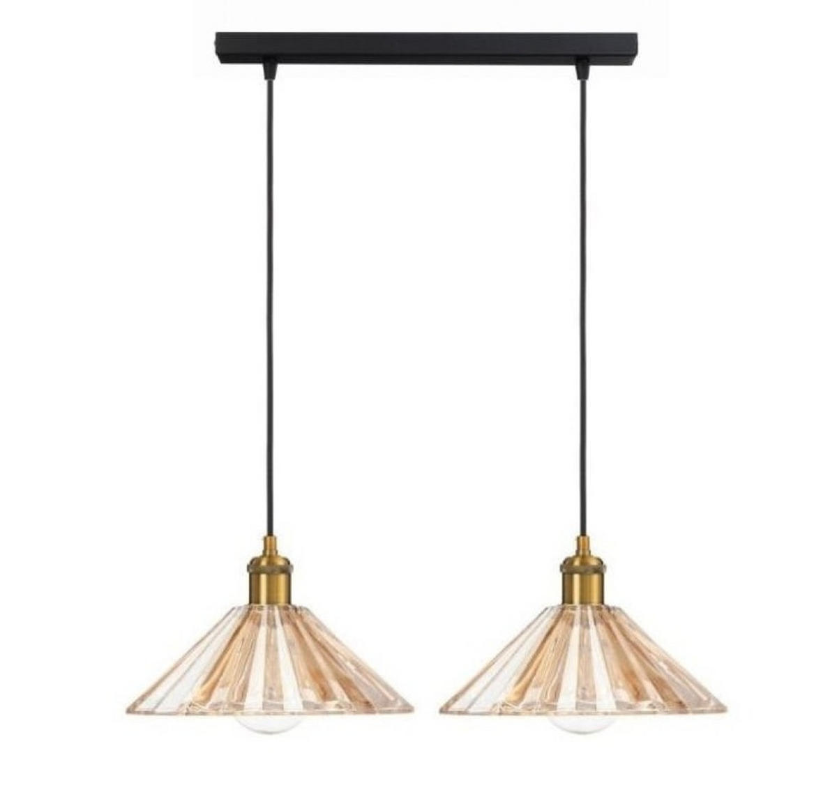 PENDELLEUCHTE Paris - Goldfarben/Schwarz, Glas/Metall (55/25/100cm) - kiki design