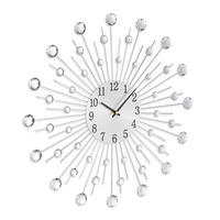 WANDUHR - Silberfarben, Kunststoff/Metall (50/50/4.5cm) - Relaxdays