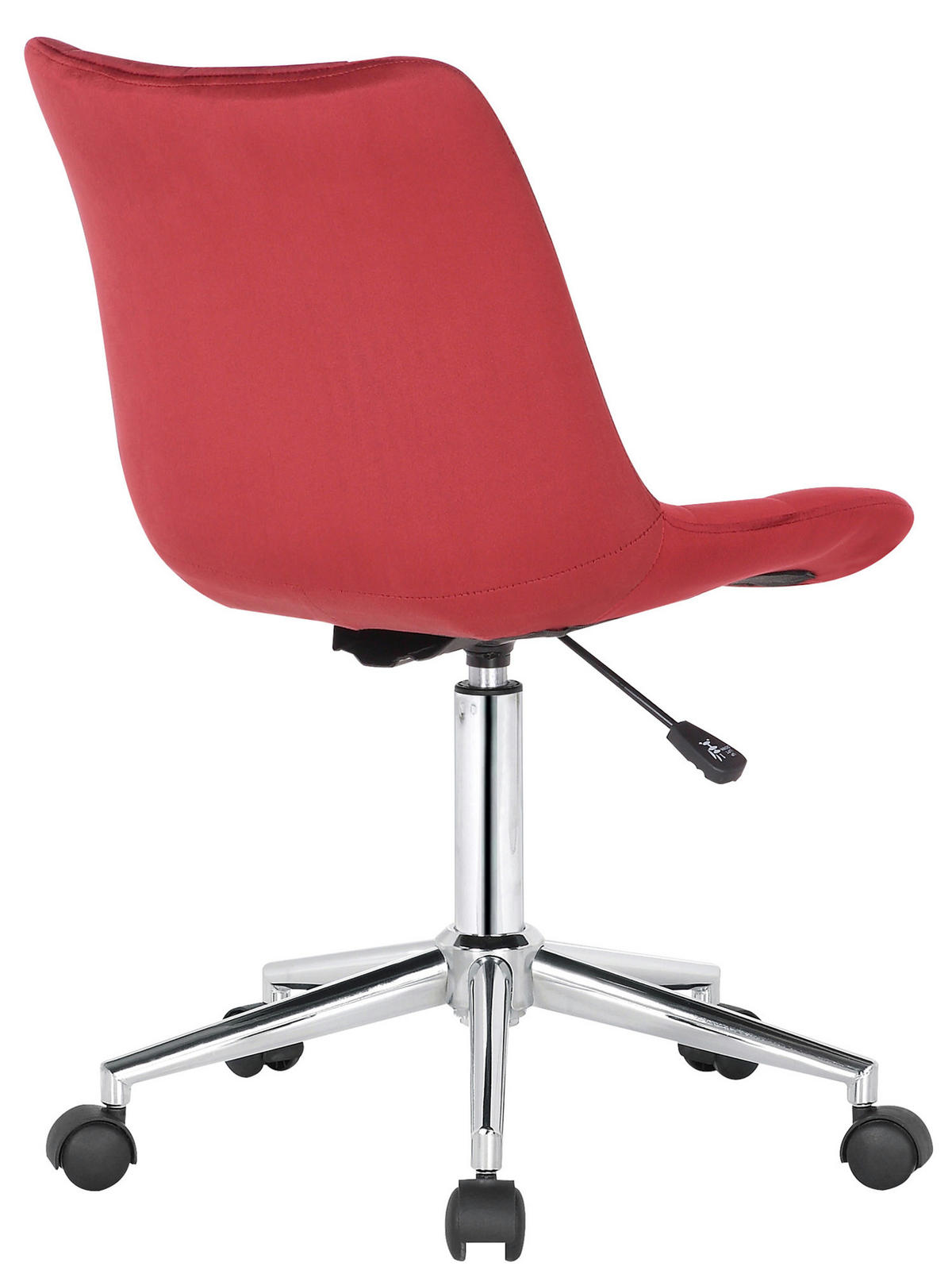 DREHSTUHL Samt rot - Chromfarben/Rot, Textil/Metall (46/81/62cm) - CLP