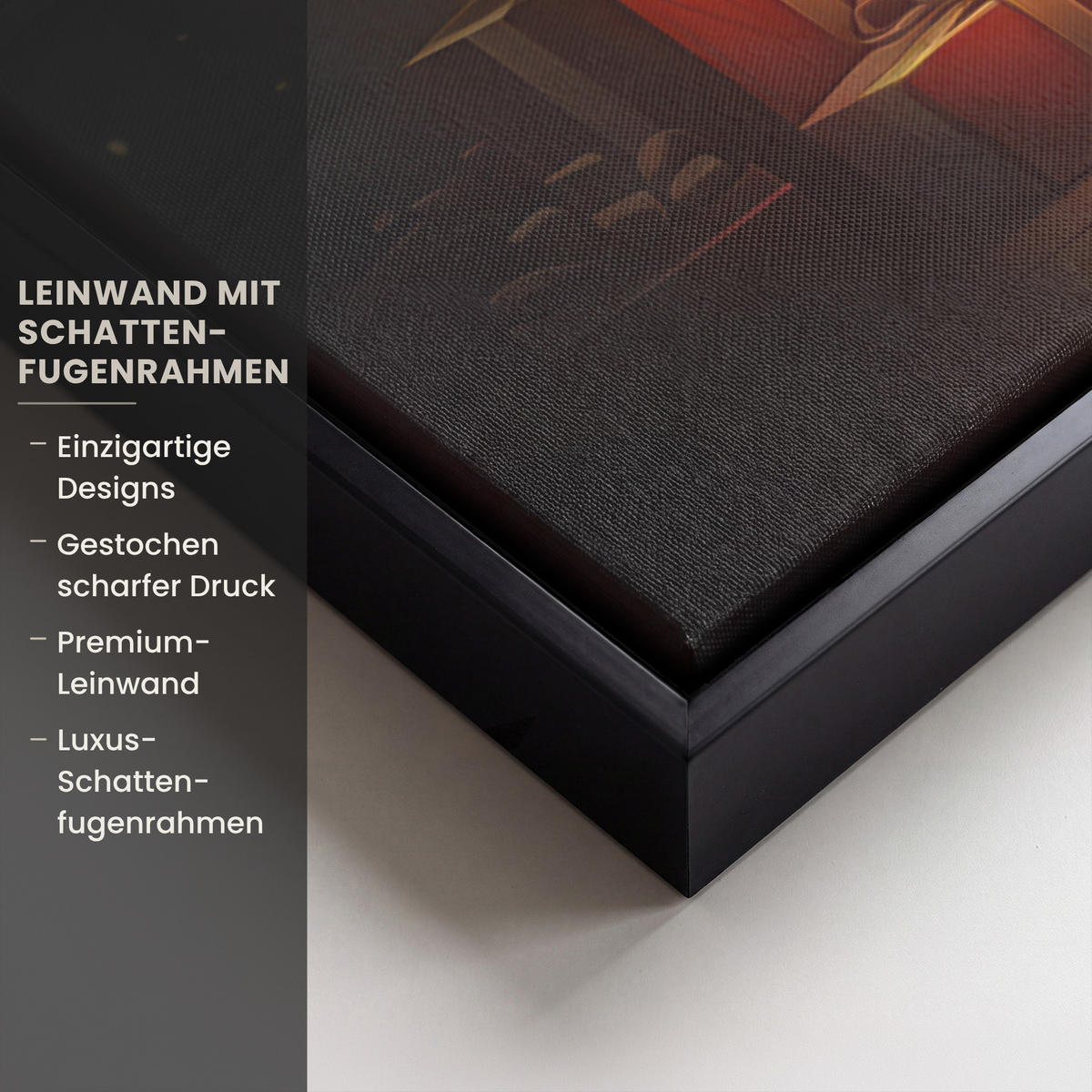 LEINWAND Bilder mit Rahmen - Weihnachtsbaum - Geschenk - Winter - 50x50 - Grün, Textil (50/50cm) - MuchoWow
