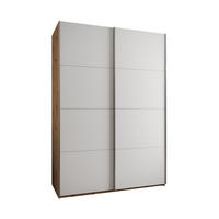 SCHWEBETÜRENSCHRANK 245,5/170/64 2-türig - Silberfarben/Weiß, Holz/Metall (170/245/64cm) - Abiks Möbel
