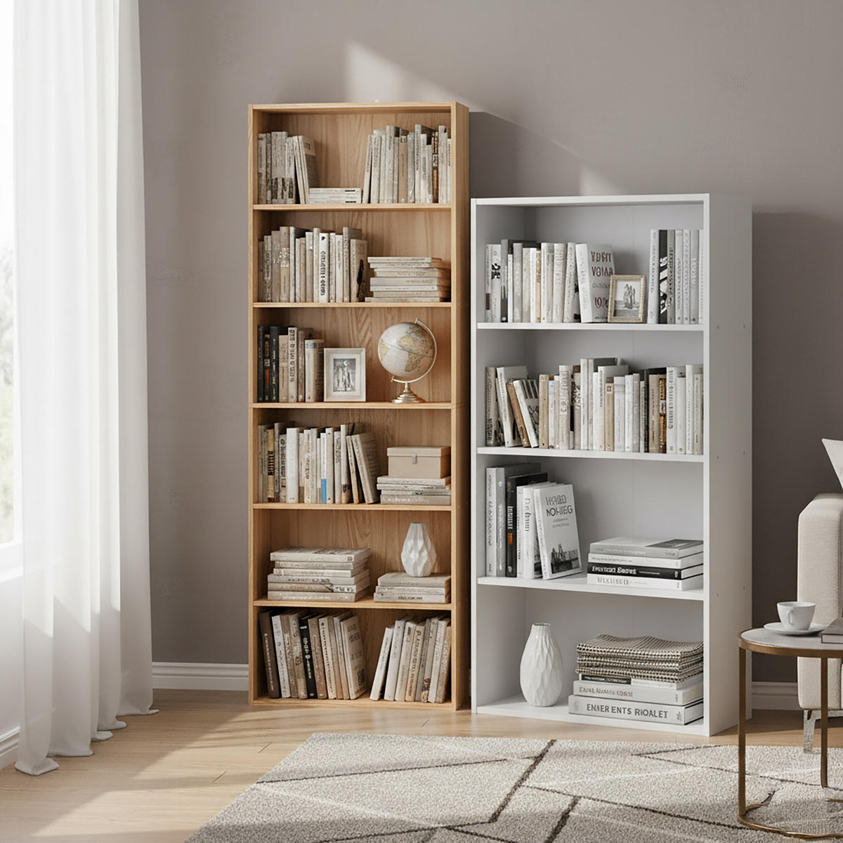 BÜCHERREGAL - Hellbraun, Holzwerkstoff (60/178.5/24cm) - Relaxdays