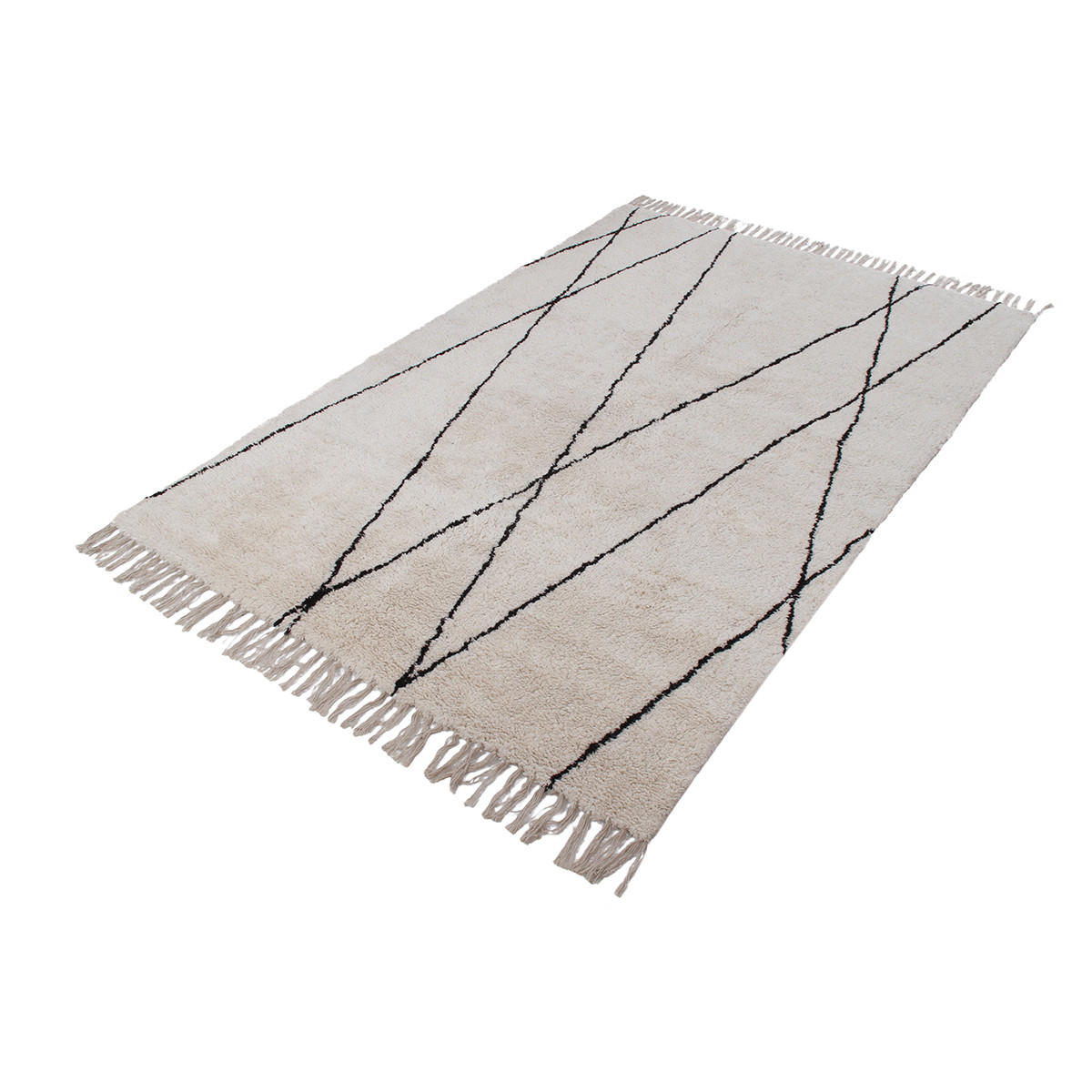 BERBER-TEPPICH Baumwolle Ecru 160x230 cm HODNA - Weiß, Textil (160/230cm) - Miliboo