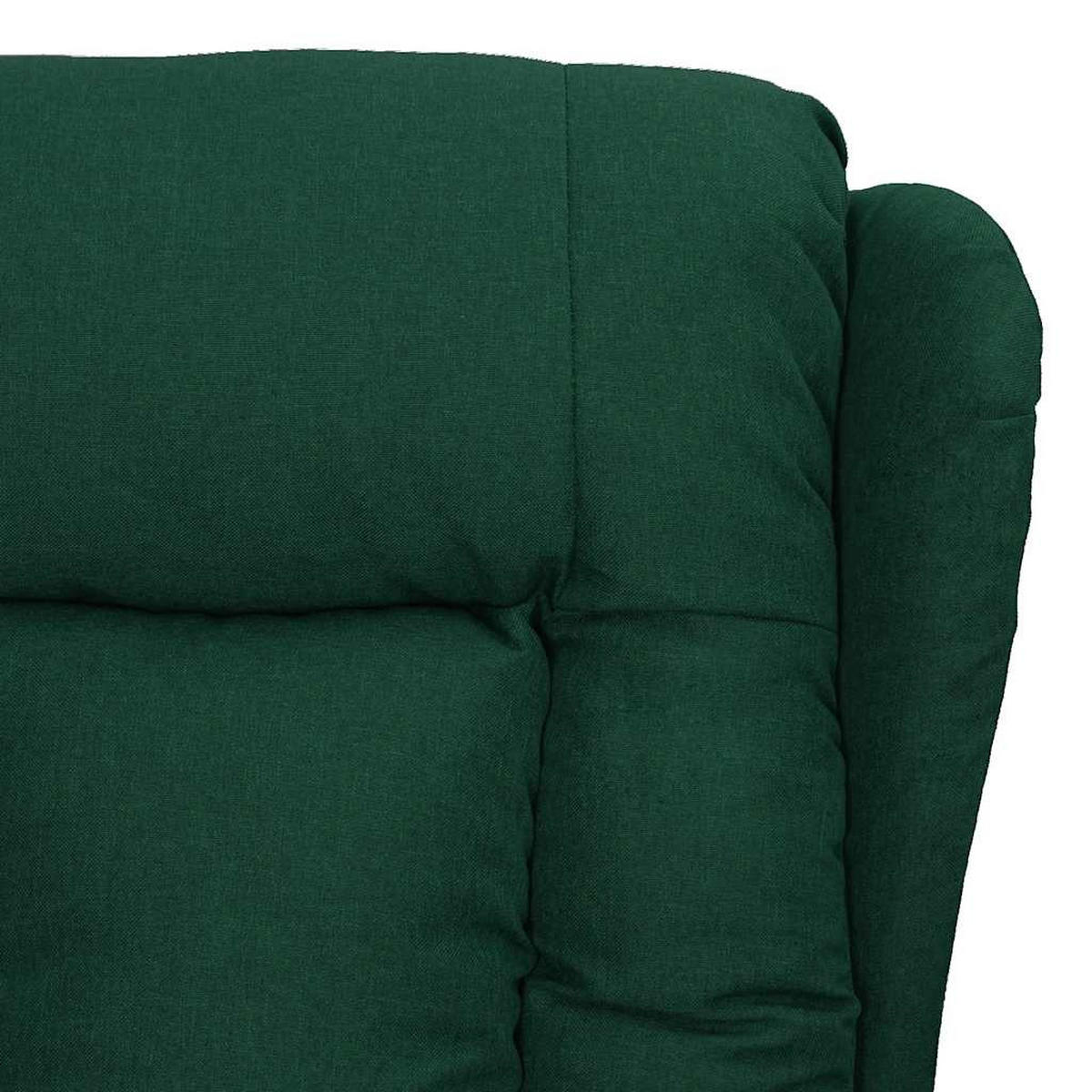 ELEKTRISCHER Massagesessel Dunkelgrün Stoff - Dunkelgrün/Schwarz, Textil (96/99.5/72.5cm) - vidaXL