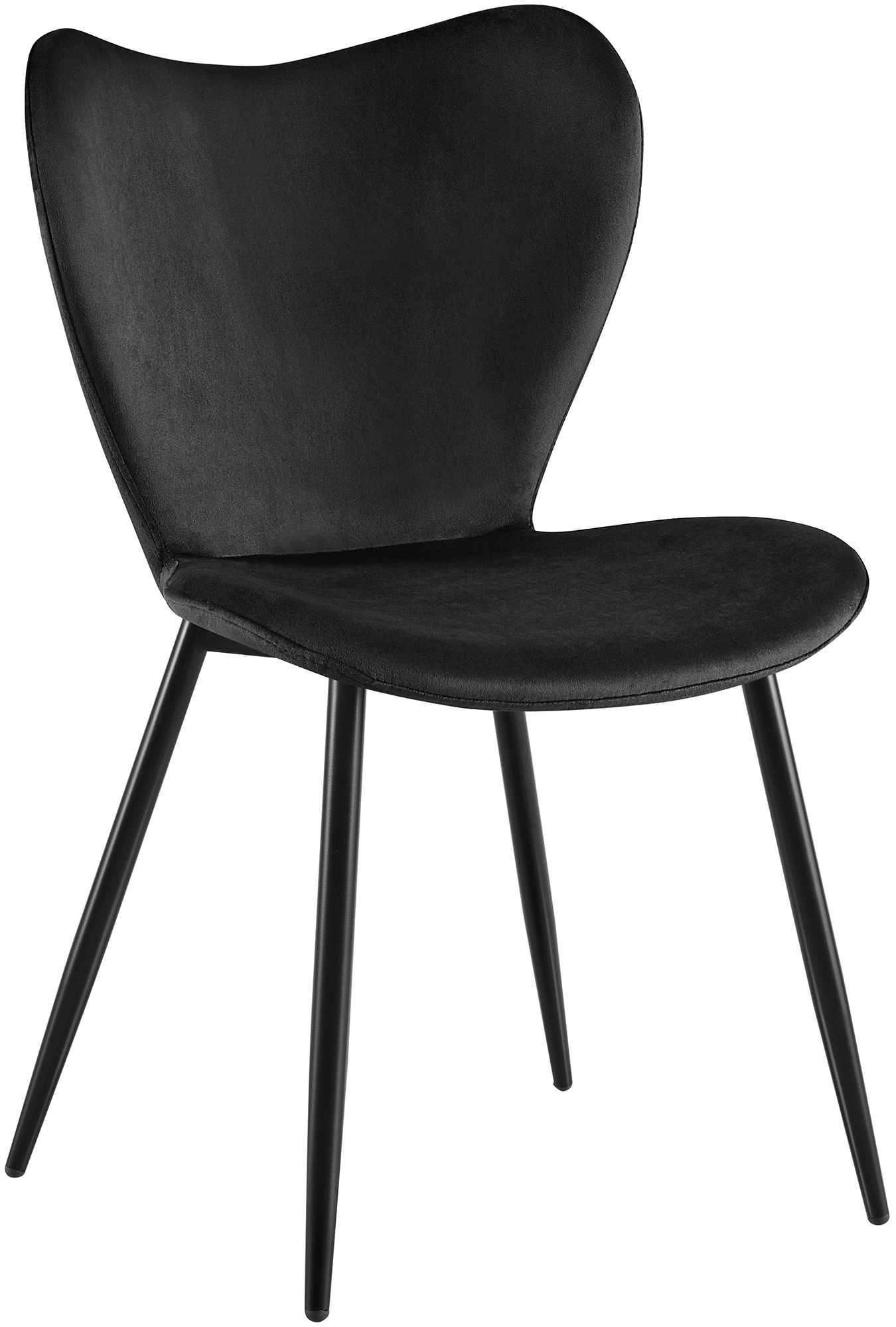 ESSZIMMERSTUHL Samt Schwarz - Schwarz, Textil/Metall (50/80/58cm) - CLP