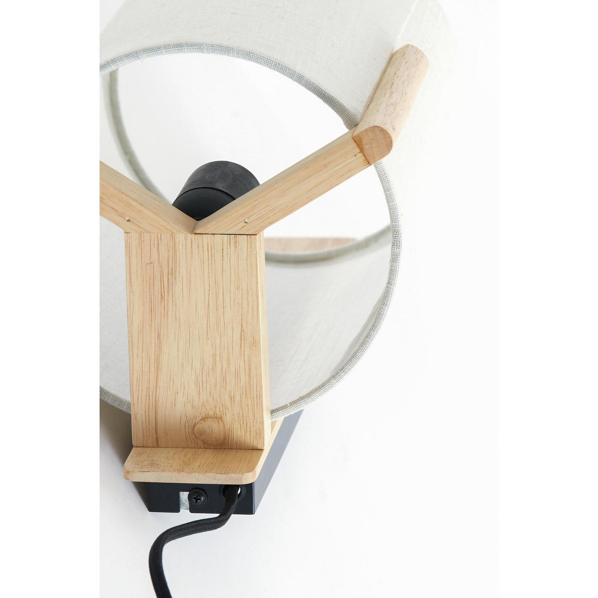 WANDLEUCHTE Litto Braun 22/18/36 cm - Braun, Holz (18/36/22cm) - Light & Living