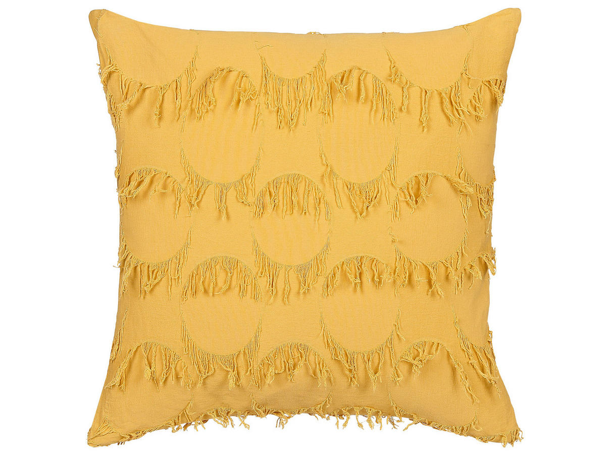 DEKOKISSEN 2er-Set Gelb 45/45 cm Agastache - Gelb, Textil (45/45cm) - Beliani