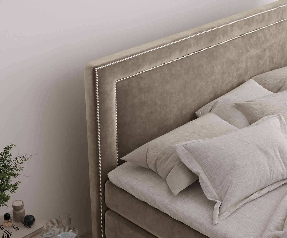 BOXSPRINGBETT Luxora Braun 200/200 cm - Schwarz/Braun, Holz/Holzwerkstoff (200/200cm) - Maison de Reve