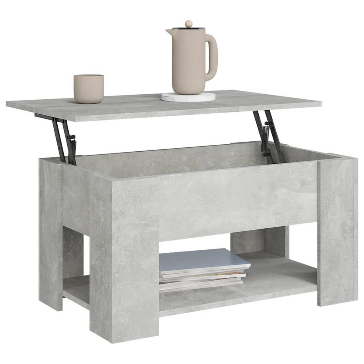 COUCHTISCH Betongrau 79x49x41 cm Holzwerkstoff - Grau, Holzwerkstoff (79/49/41cm) - furnicato