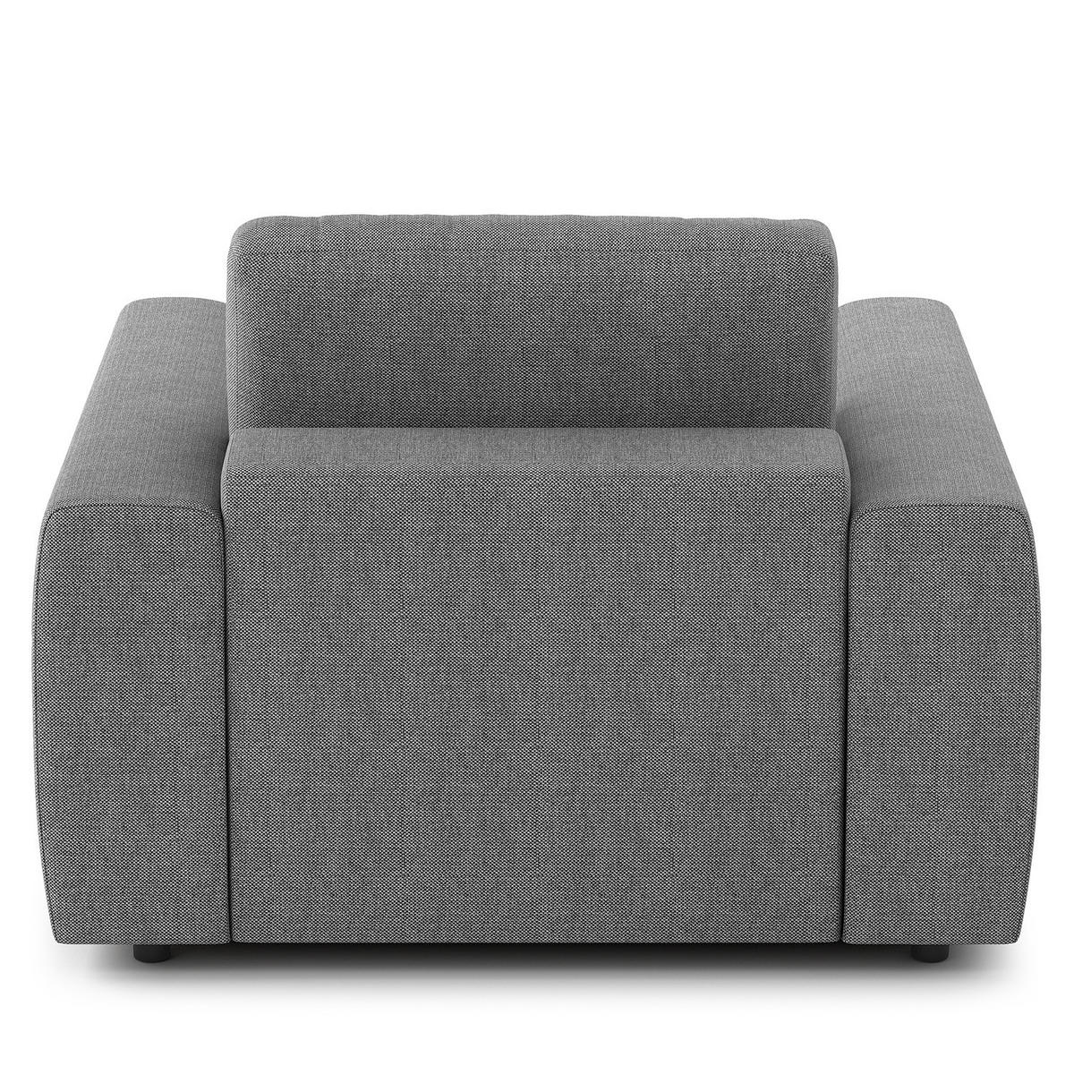 SESSEL - Silberfarben/Schwarz, Kunststoff/Textil (116/80/117cm) - home24