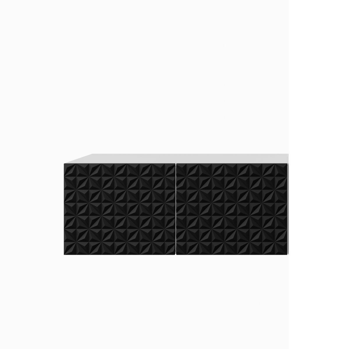 TV-SCHRANK Cali 100 cm, zweitürig, weiß, schwarz - Schwarz/Weiß, Kunststoff (100/40/41cm) - Margaret Hadas24