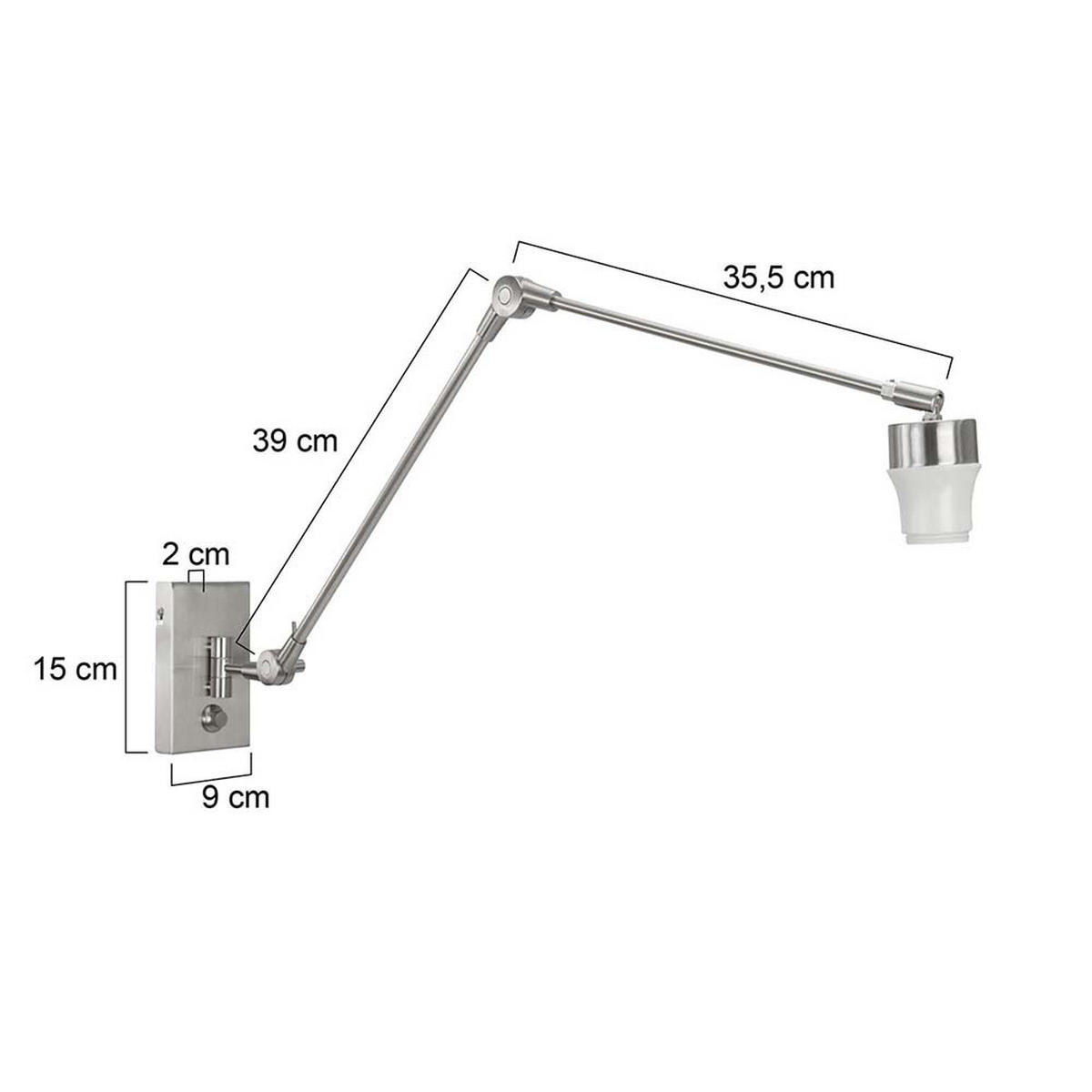 WANDLEUCHTE Prestige Chic Silber - Silberfarben, Metall (15/45/15cm)