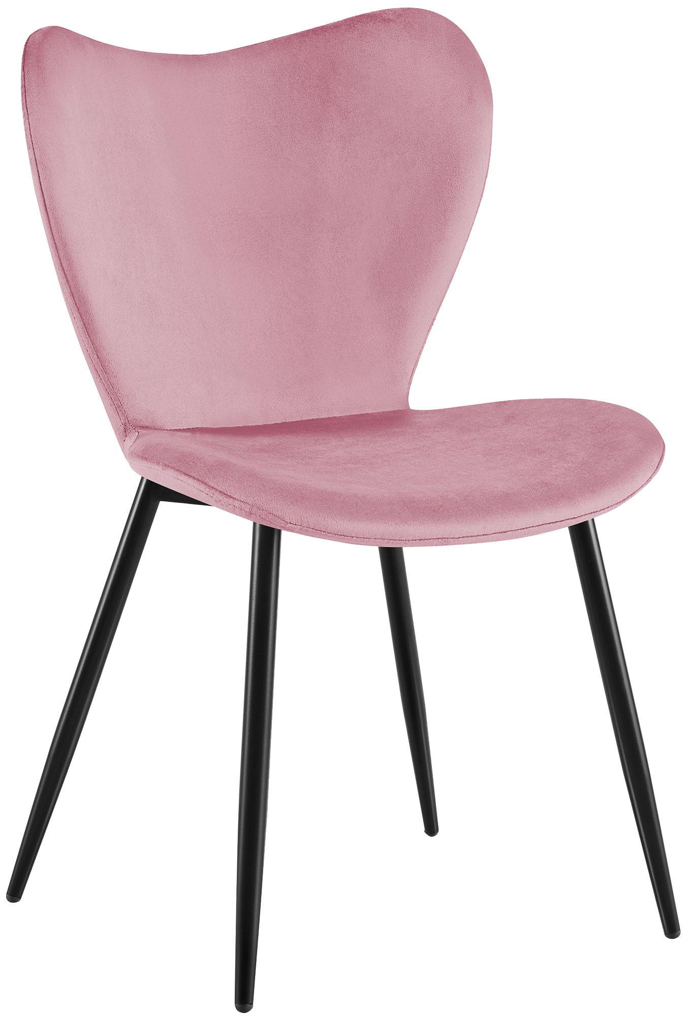 ESSZIMMERSTUHL Samt Rosa - Schwarz/Rosa, Textil/Metall (50/80/58cm) - CLP
