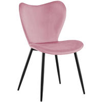 ESSZIMMERSTUHL Samt Rosa - Schwarz/Rosa, Textil/Metall (50/80/58cm) - CLP