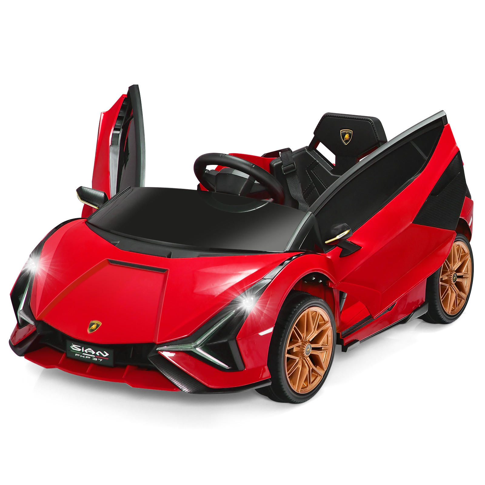 COSTWAY DĚTSKÉ AUTO Lamborghini 12V červené