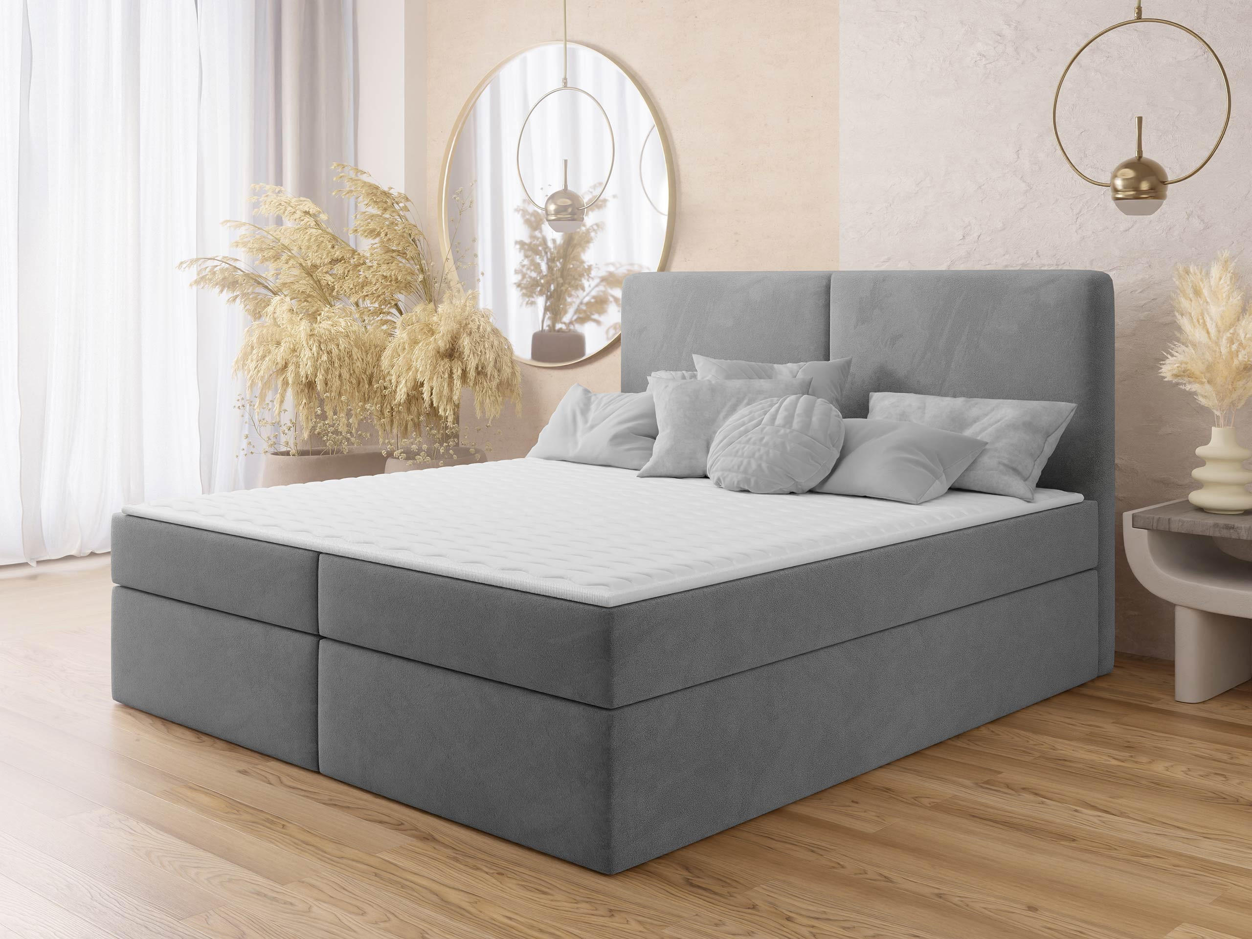 BOXBETT Claire - Schwarz/Grau, Holz/Kunststoff (160/200cm) - MIRJAN24