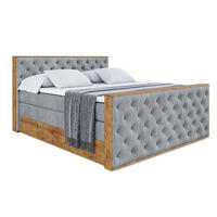 BOXSPRINGBETT mit Matratze H3|H4 und Lattenrost - LOLLI3-Z KING-160x200 - Grau Casablanca - Grau, Holzwerkstoff (160/200cm) - ALTDECOR