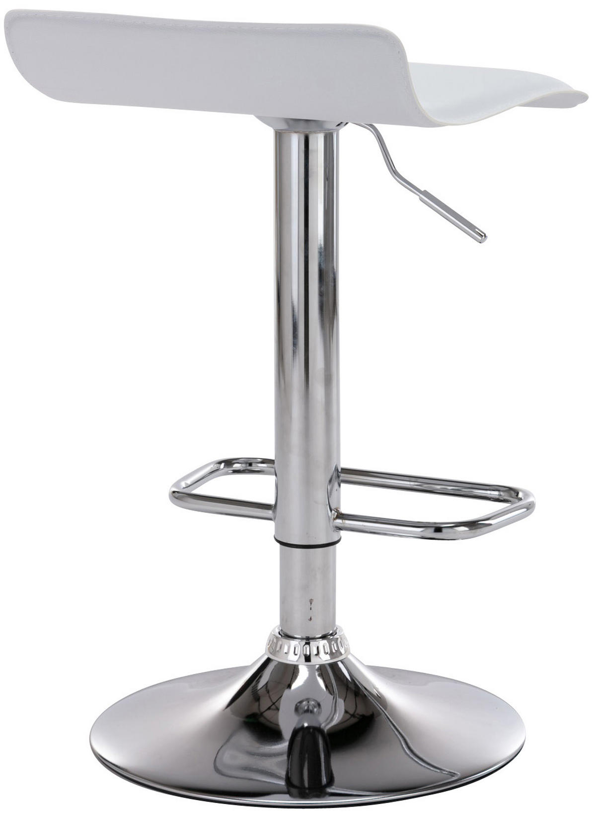 BARHOCKER 2er Set Lederlook weiß - Chromfarben/Weiß, Textil/Metall (38/65/41cm) - CLP