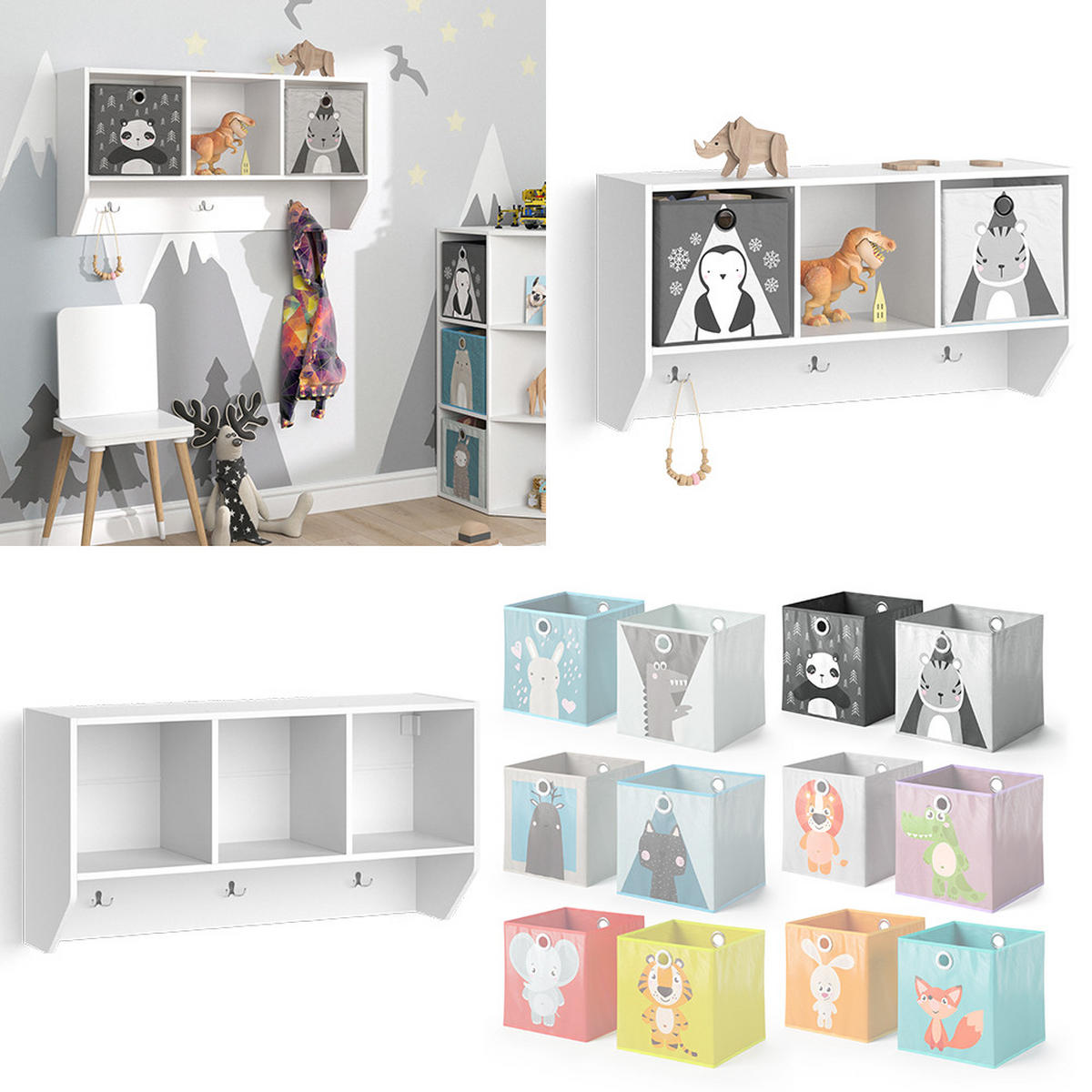 POLICE NA DĚTSKÝ POKOJ Luigi Bílá - bílá, kompozitní dřevo (31/56/107.2cm) - Vicco