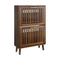 SCHUHSCHRANK 60 cm Walnussfarben aus MDF mit Klappschubladen - Walnussfarben, Holzwerkstoff (60/93/24cm) - OKMYHOME