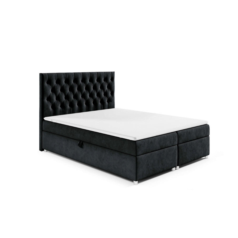 BOXBETT mit Bettkasten Trinity K-14 Bonellfederkern - Schwarz, Holz/Holzwerkstoff (140/200cm) - Best For Home