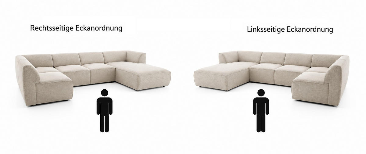 WOHNLANDSCHAFT MOVO - modulares Ecksofa braun – modernes Design und flexible Gestaltung, rechts - Dunkelgrün/Bordeaux, Kunststoff/Textil (156/78/345cm) - KS Home Concept