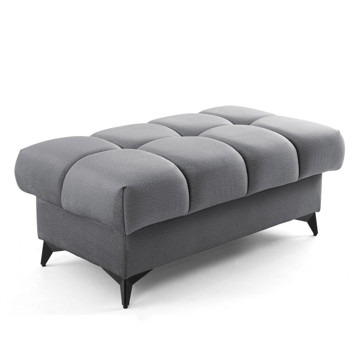 POUF PUDDING 110 x 60 cm Velours Dunkelgrau - Dunkelgrau/Schwarz, Holz/Textil (110/43/60cm) - Muffo