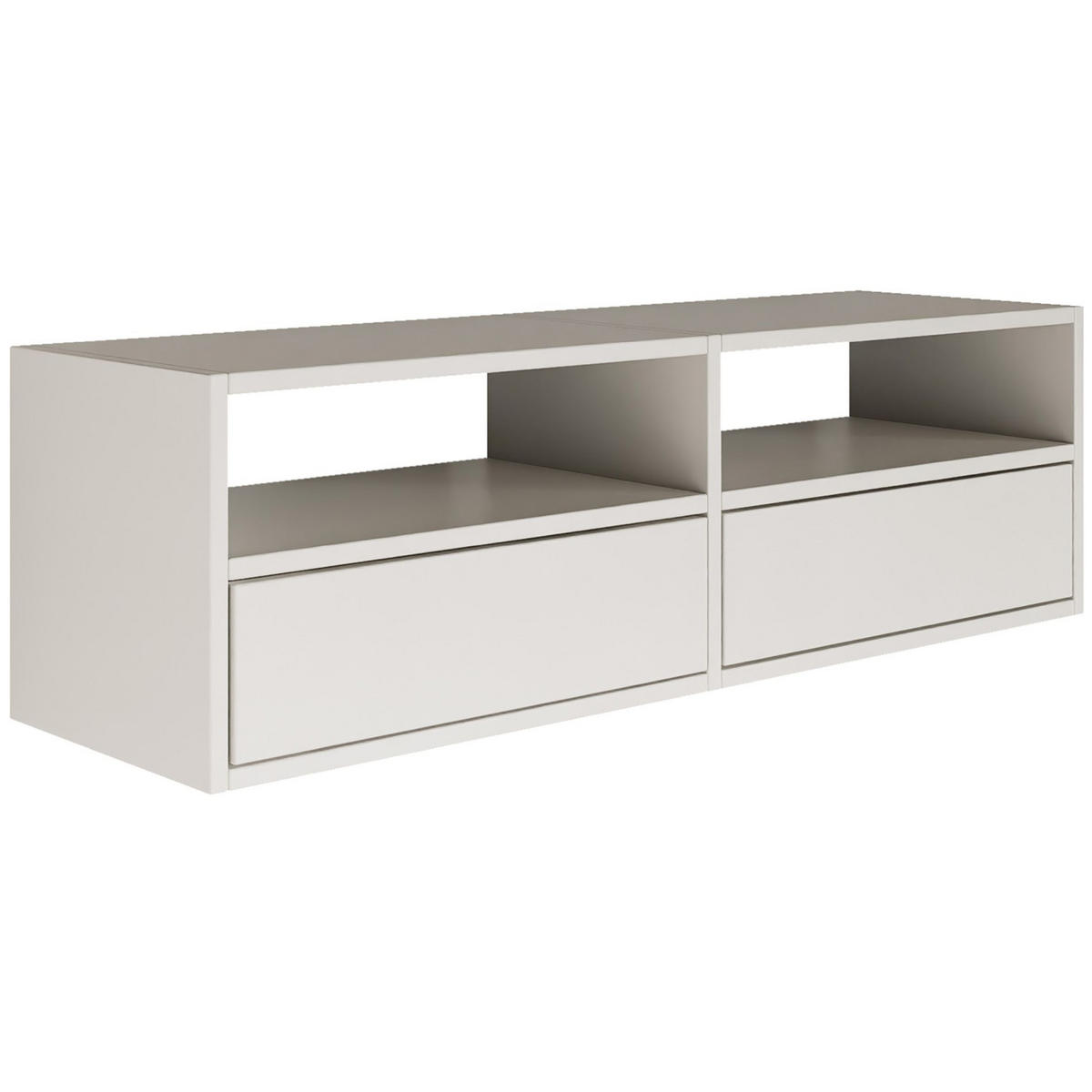 TV-LOWBOARD hängend, 2 Klappen und Ablagen, Weiß, 100 cm - Weiß, Holzwerkstoff (100.6/30/30cm) - Selsey