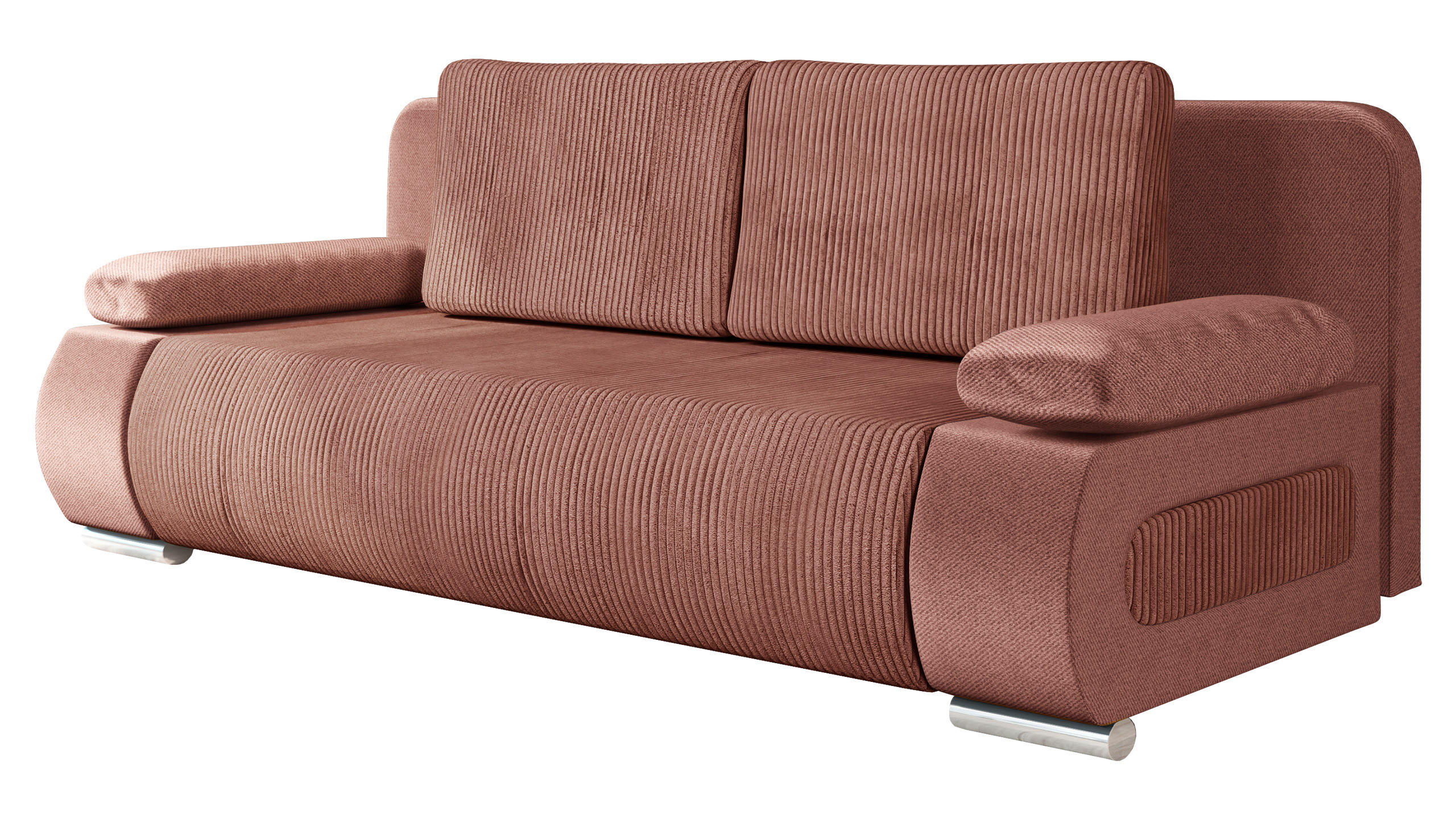 SCHLAFSOFA Emma Cord - Rosa, Holz/Kunststoff (200/77/92cm) - MIRJAN24