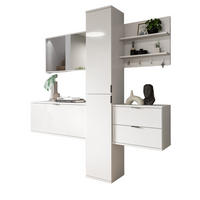 GARDEROBE Set 5-teilig weiß Hochglanz 174 cm, moderne Garderobenkombination - Chromfarben/Weiß Hochglanz, Holzwerkstoff/Kunststoff (174/193/34cm) - Inn.Furn