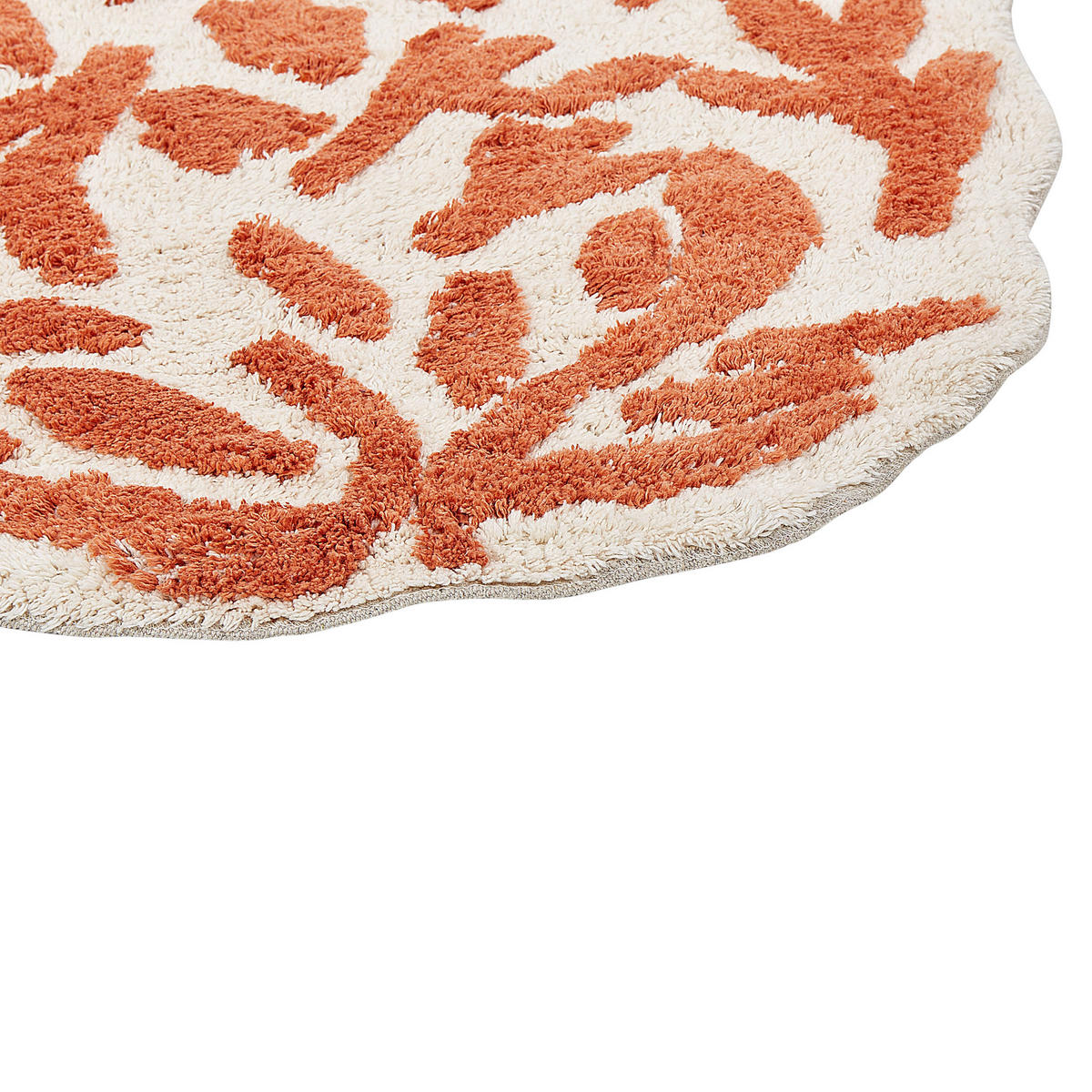 BADEMATTE Beige 60 x 90 cm Derik - Beige/Orange, Textil (60/90cm) - Beliani