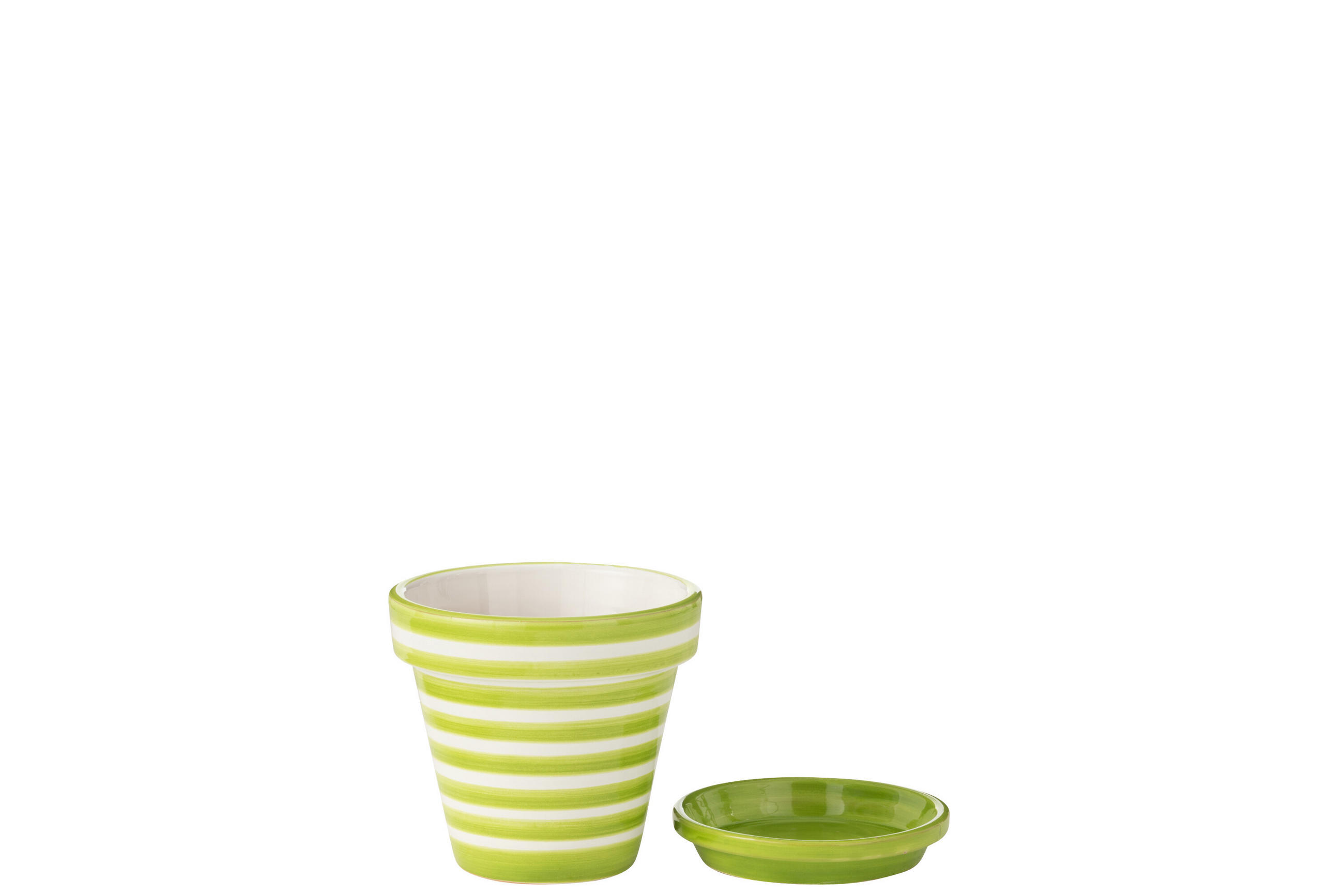 BLUMENTOPF GRANADA STRIPES - Töpferei - Gelb - S - Ø 21 cm - Multicolor, Keramik (21/19cm) - J-Line