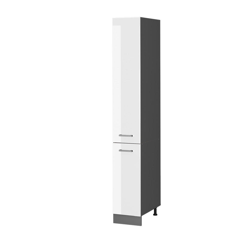 APOTHEKERSCHRANK R-Line Weiß Hochglanz 30 cm - Weiß Hochglanz/Anthrazit, Holzwerkstoff (30/206.8/57.2cm) - Vicco