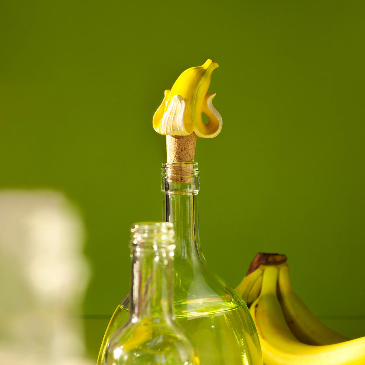 WEINSTOPPER Banana Romance, Dolomit, Kork, 5.5 cm - Weiß, Keramik (5/5.5/5cm) - Donkey Products