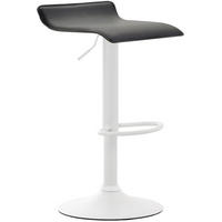 BARHOCKER Dynasty Kunstleder weiß schwarz - Schwarz/Weiß, Kunststoff/Metall (36/84/39cm) - TPFLiving
