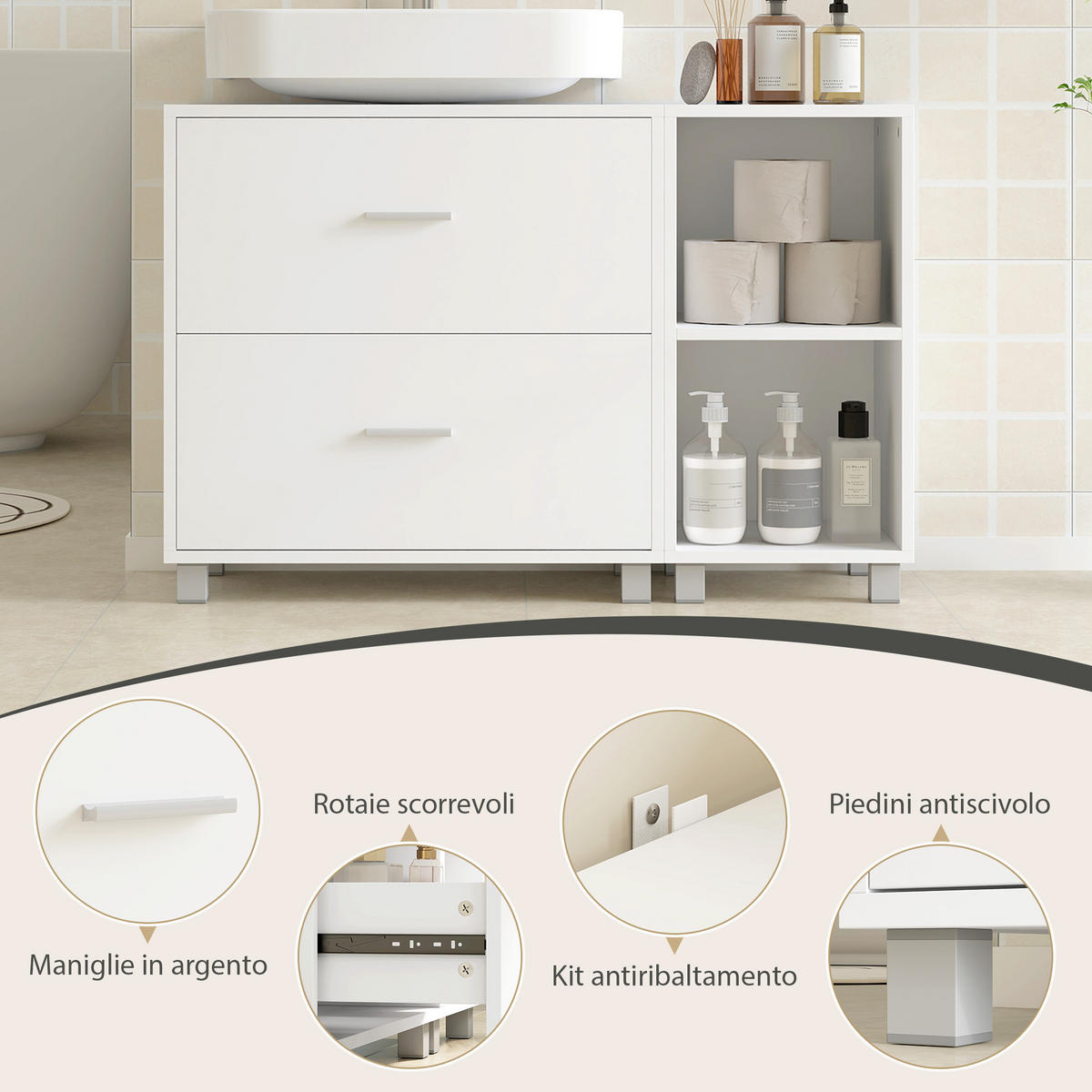 HÄNGESCHRANK Weiß 1 Stück - Weiß, Kunststoff (90/60/30cm) - GiPP
