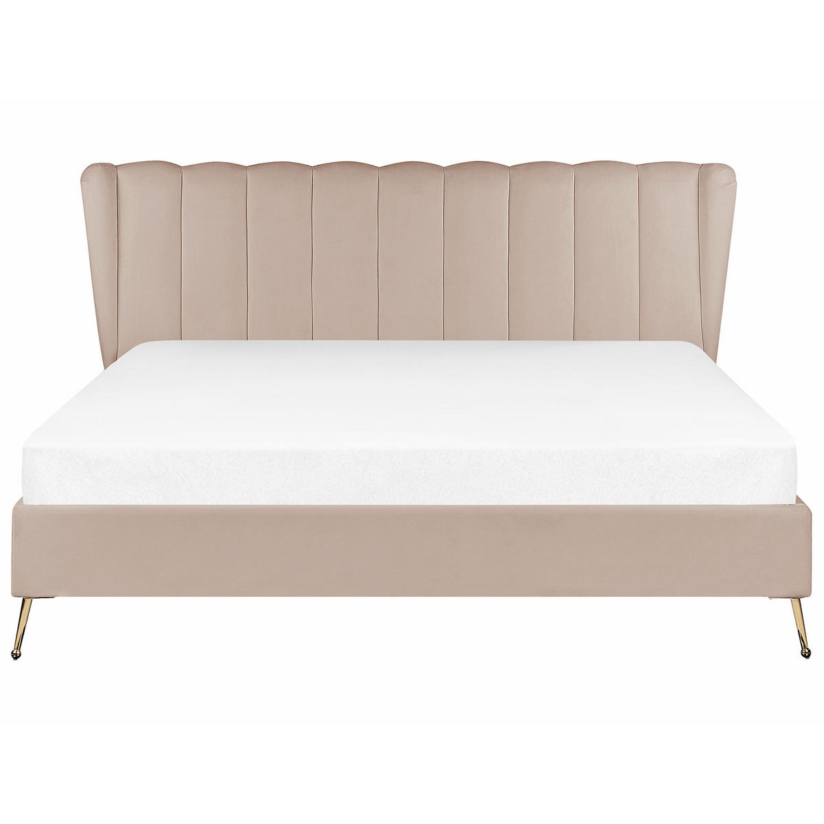 POLSTERBETT 180/200 cm Taupe Miribel - Taupe, Textil (180/200cm) - Beliani