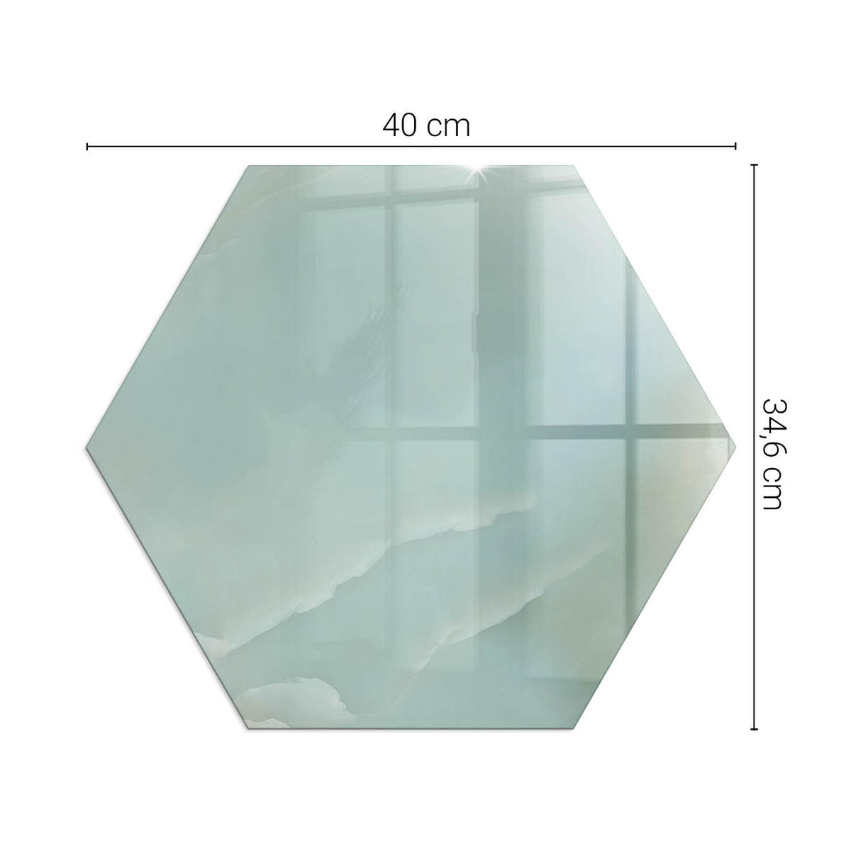 GLASPLATTE für Kamin h40 cm - Türkis, Glas (40/40/0.4cm) - TULUP