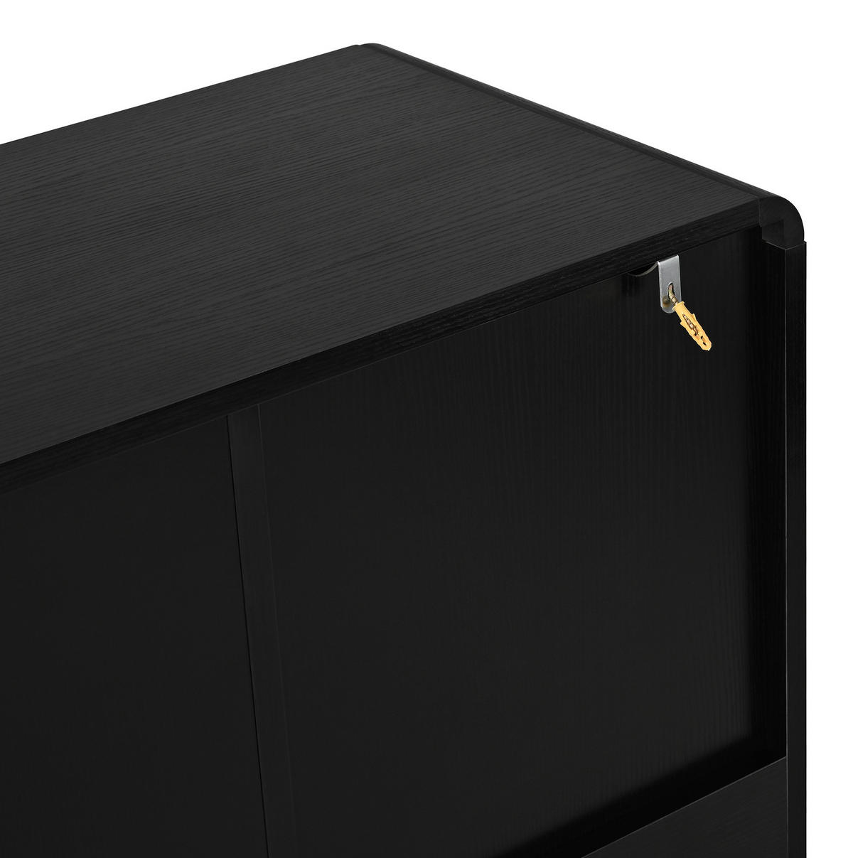 SIDEBOARD 140/38/89 cm schwarz aus MDF mit 2 Schubladen - Schwarz, Holzwerkstoff (140/89/38cm) - OKWISH