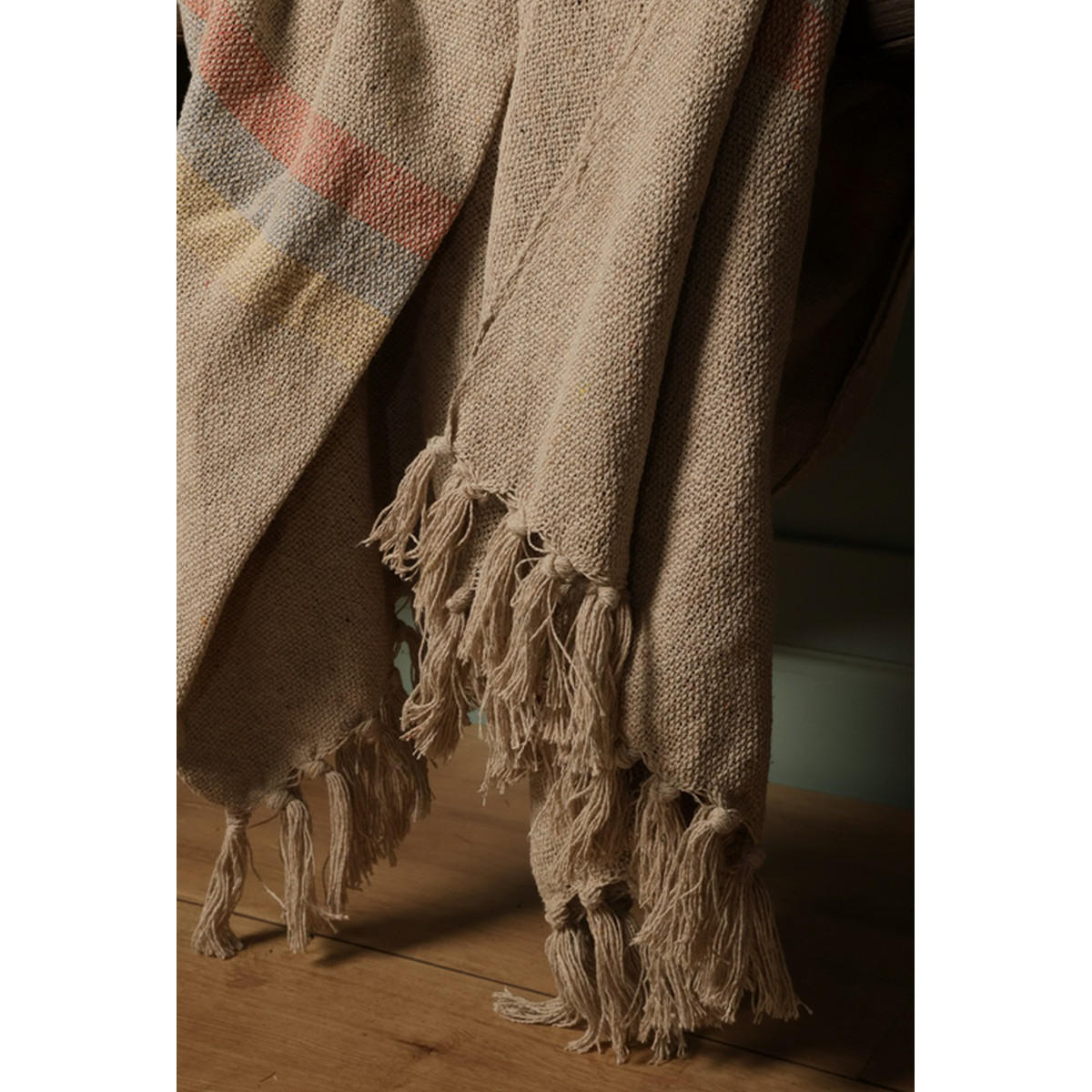 DECKE Unendlich 130x180 cm, 100% Baumwolle, Blau-Bernstein - Bernsteinfarben, Textil (130/180cm) - Au Maison